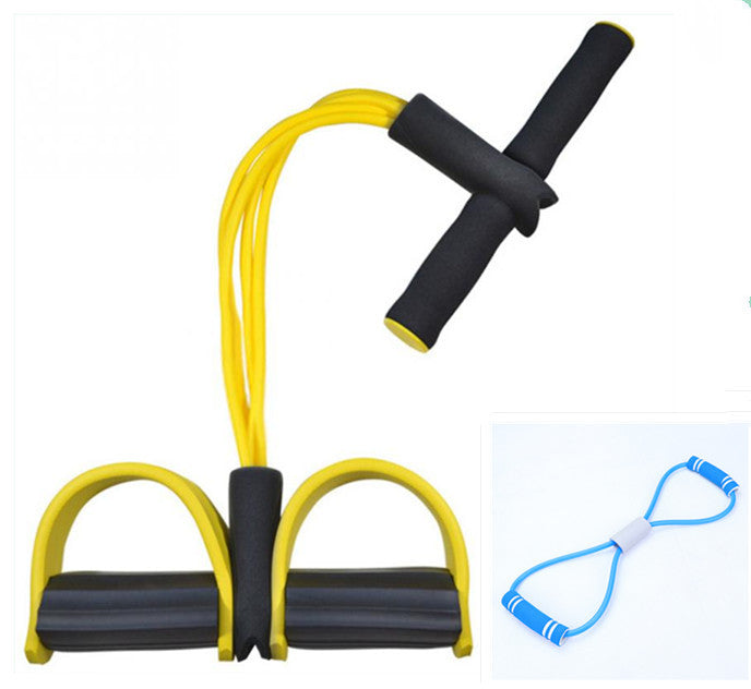 Natural Latex Foot Pedal Resistance Band with Handles – Fitness Equipment