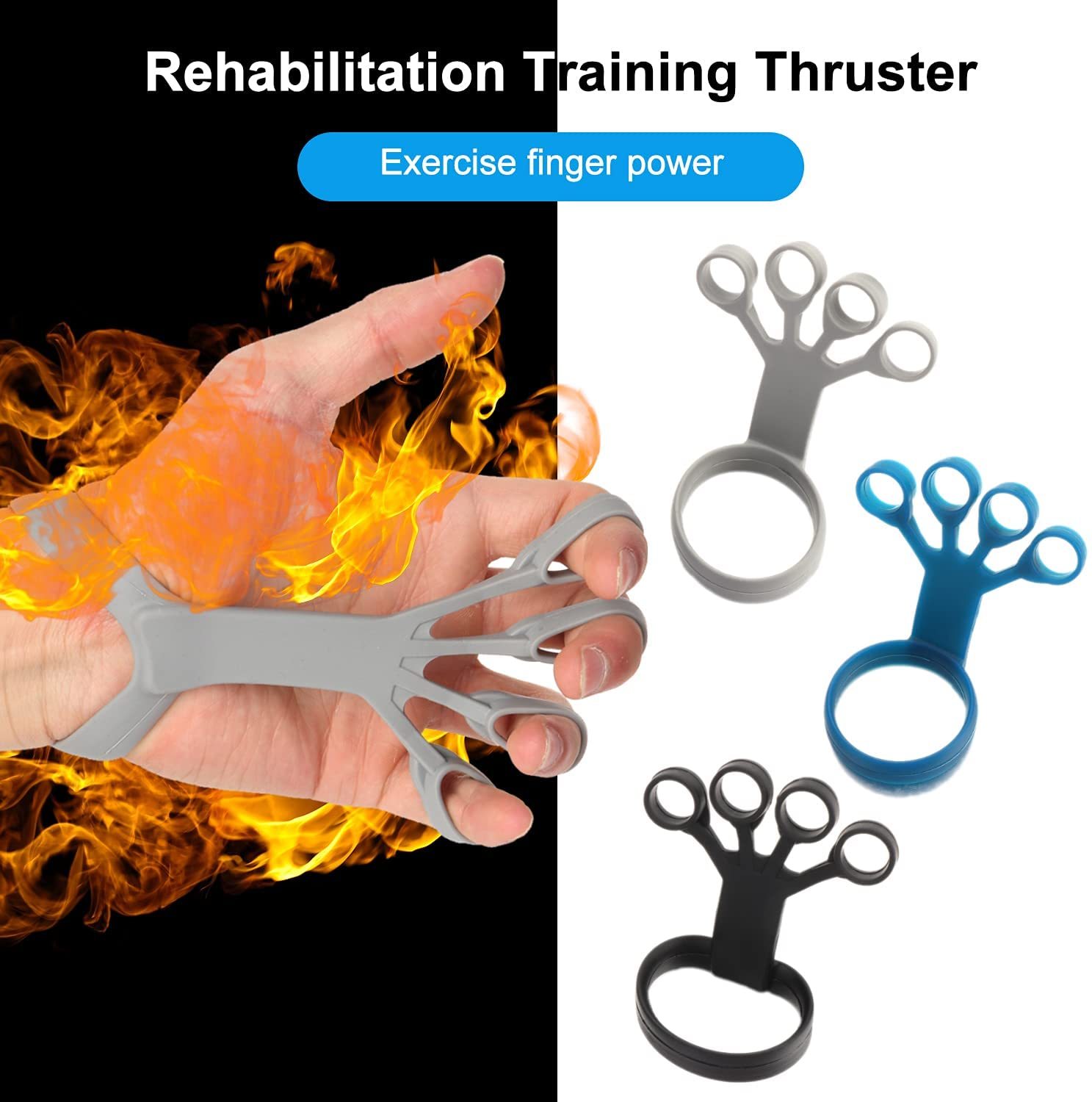 Silicone Finger Grip Trainer for Hand Strength & Pain Relief