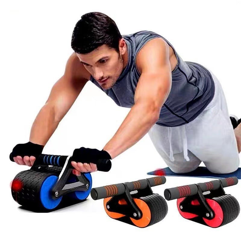 Double Wheel Ab Roller with Automatic Rebound - Waist Trainer for Home Gym