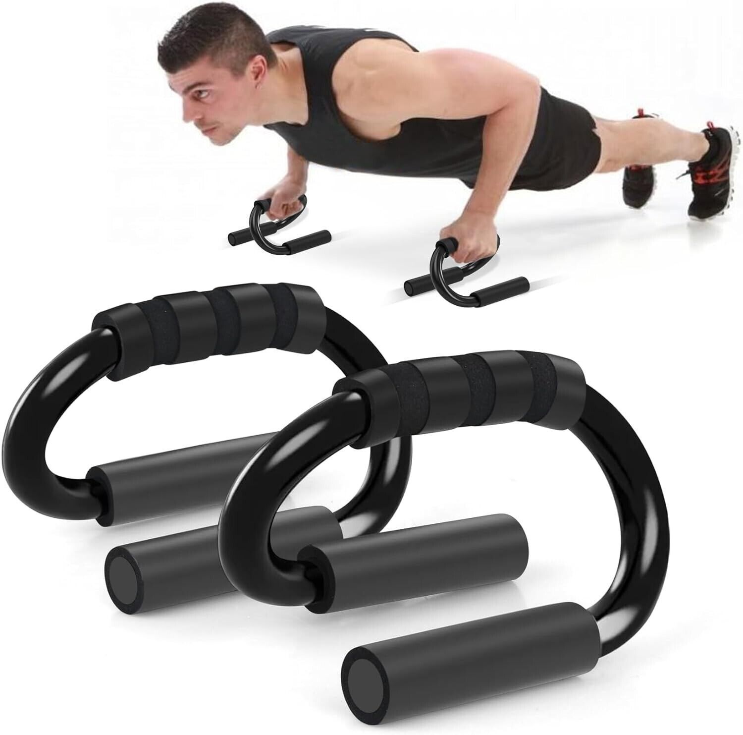 Non-Slip S-Shaped Push-Up Bars – Home Gym Fitness Equipment