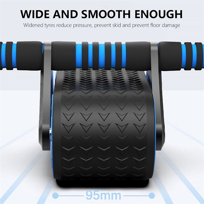 Double Wheel Ab Roller with Automatic Rebound - Waist Trainer for Home Gym