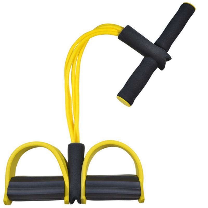 Natural Latex Foot Pedal Resistance Band with Handles – Fitness Equipment