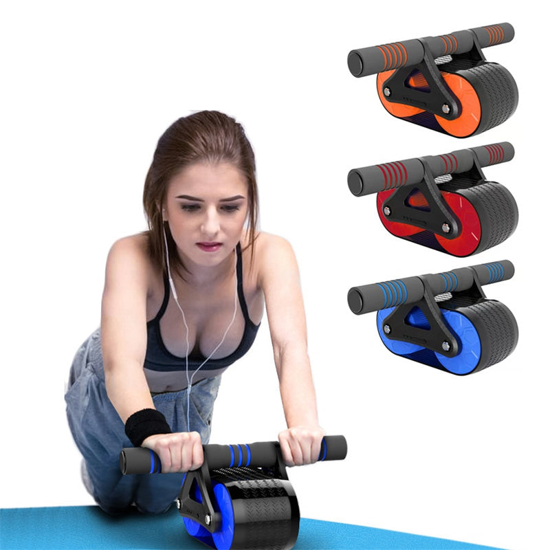 Double Wheel Ab Roller with Automatic Rebound - Waist Trainer for Home Gym