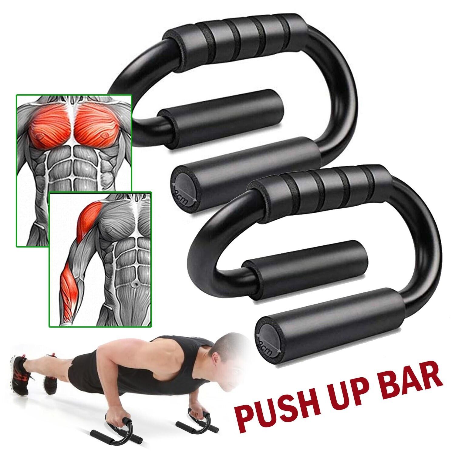 Non-Slip S-Shaped Push-Up Bars – Home Gym Fitness Equipment