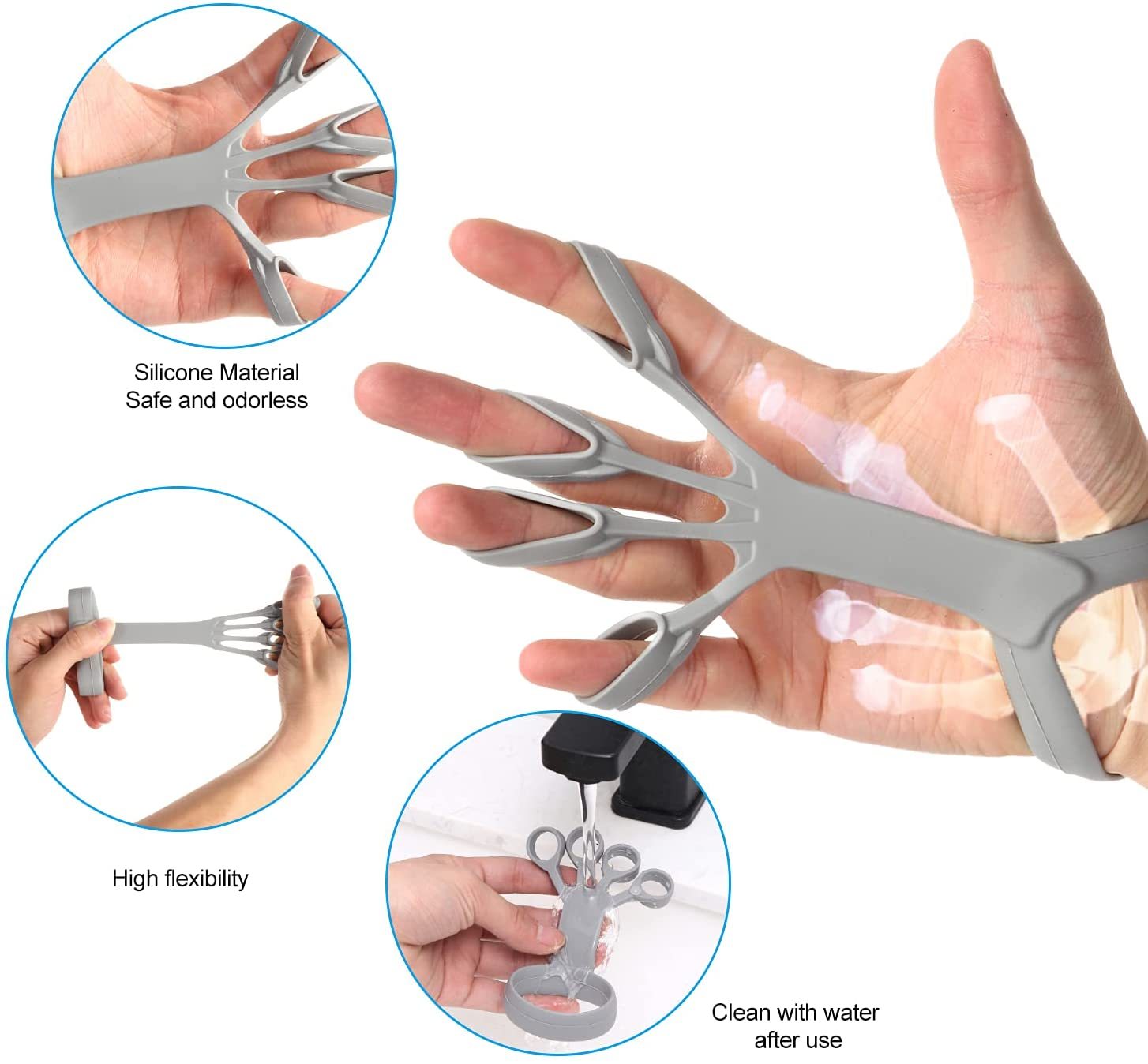 Silicone Finger Grip Trainer for Hand Strength & Pain Relief